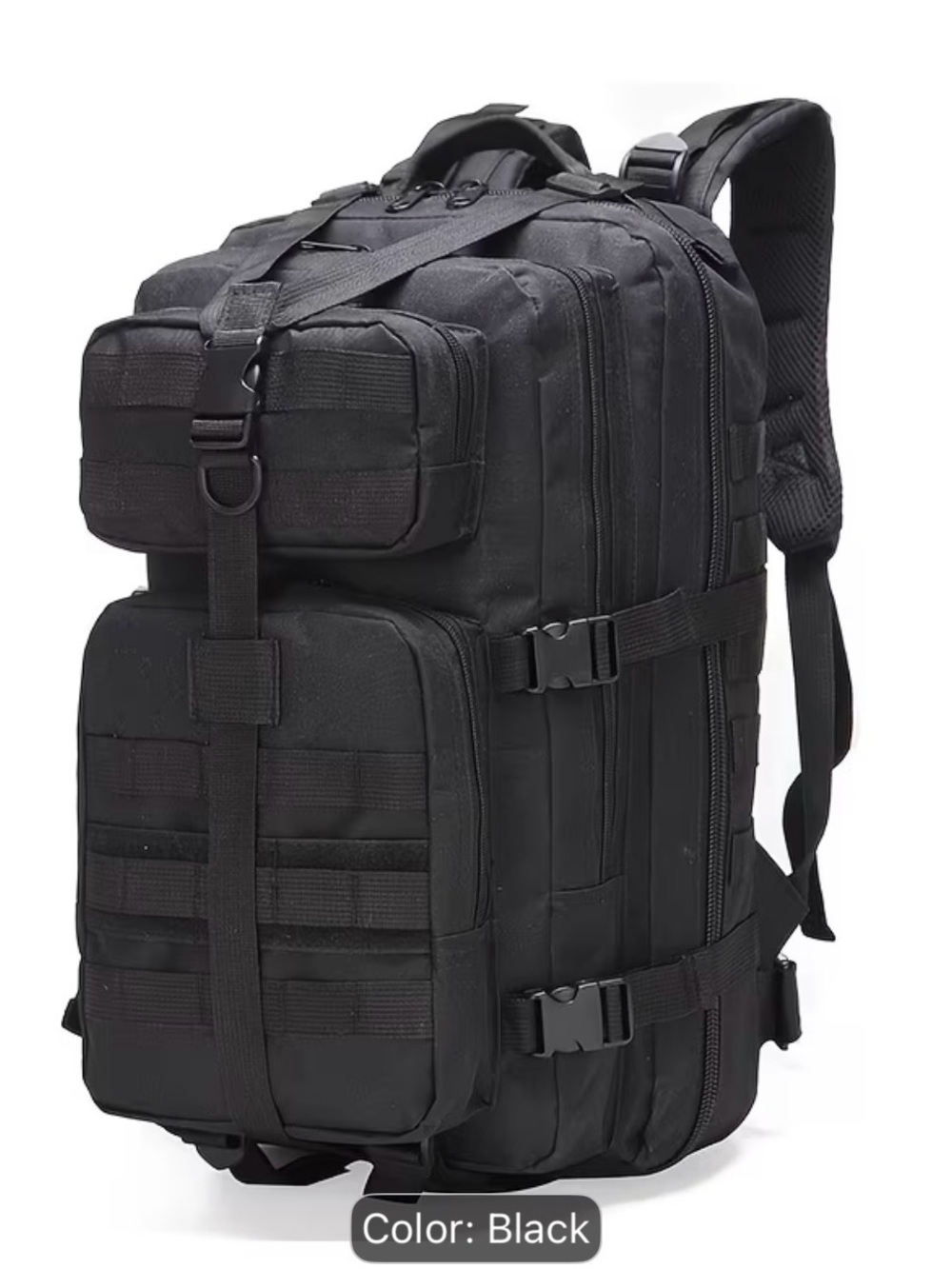Black 25L Tactical MOLLE Camping Hiking Travel Backpack